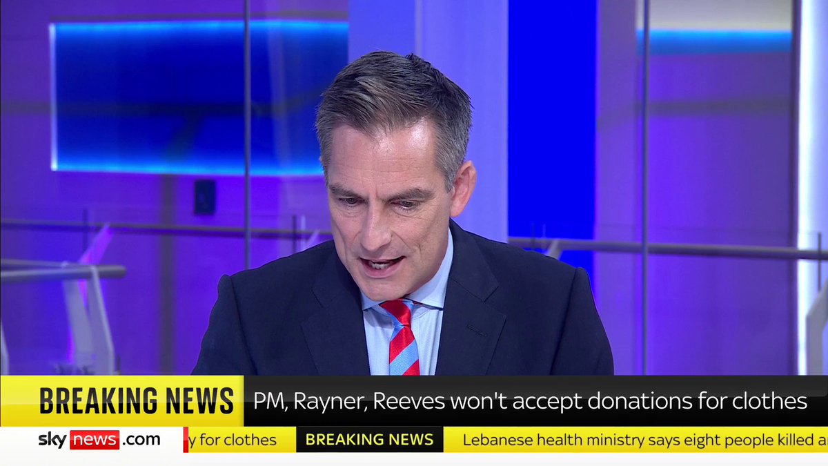 BREAKING: Keir Starmer, Angela Rayner and Rachel Reeves will not accept any future donations to pay for clothes, Sky News understands Serena Barker-Singh has the latest from Westminster. 📺 Sky 501, Virgin 602, Freeview 233 and YouTube
