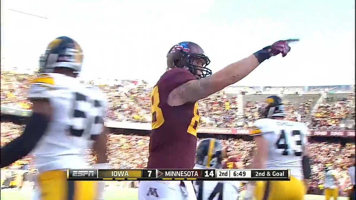 10 years ago Maxx Williams (Maxx Williams ) dominated the Hawkeyes at home, scoring three touchdowns. Which #Gophers player do you think will dominate tomorrow?