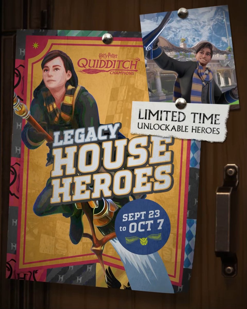 The Legacy House Heroes event comes to #QuidditchChampions on Sept. 23rd! Participate in this in-game event to obtain Natsai Onai, Amit Thakkar, Poppy Sweeting, and Ominis Gaunt as Hero Skins, and more!