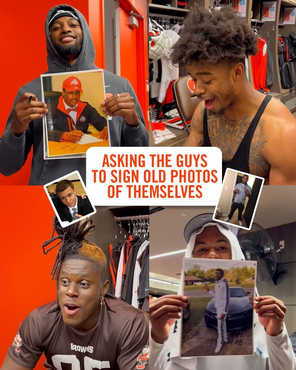 we had the guys sign old photos of themselves and their reactions were amazing 🤣
