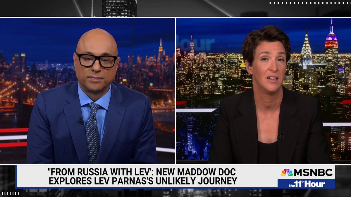 "Why should we believe Lev Parnas now?" On this special 11th Hour, Rachel Maddow joins host Ali Velshi to discuss her first documentary film, "From Russia with Lev," an examination of Lev Parnas convoluted journey from small-time hustler to the center of Donald Trump's inner circle.