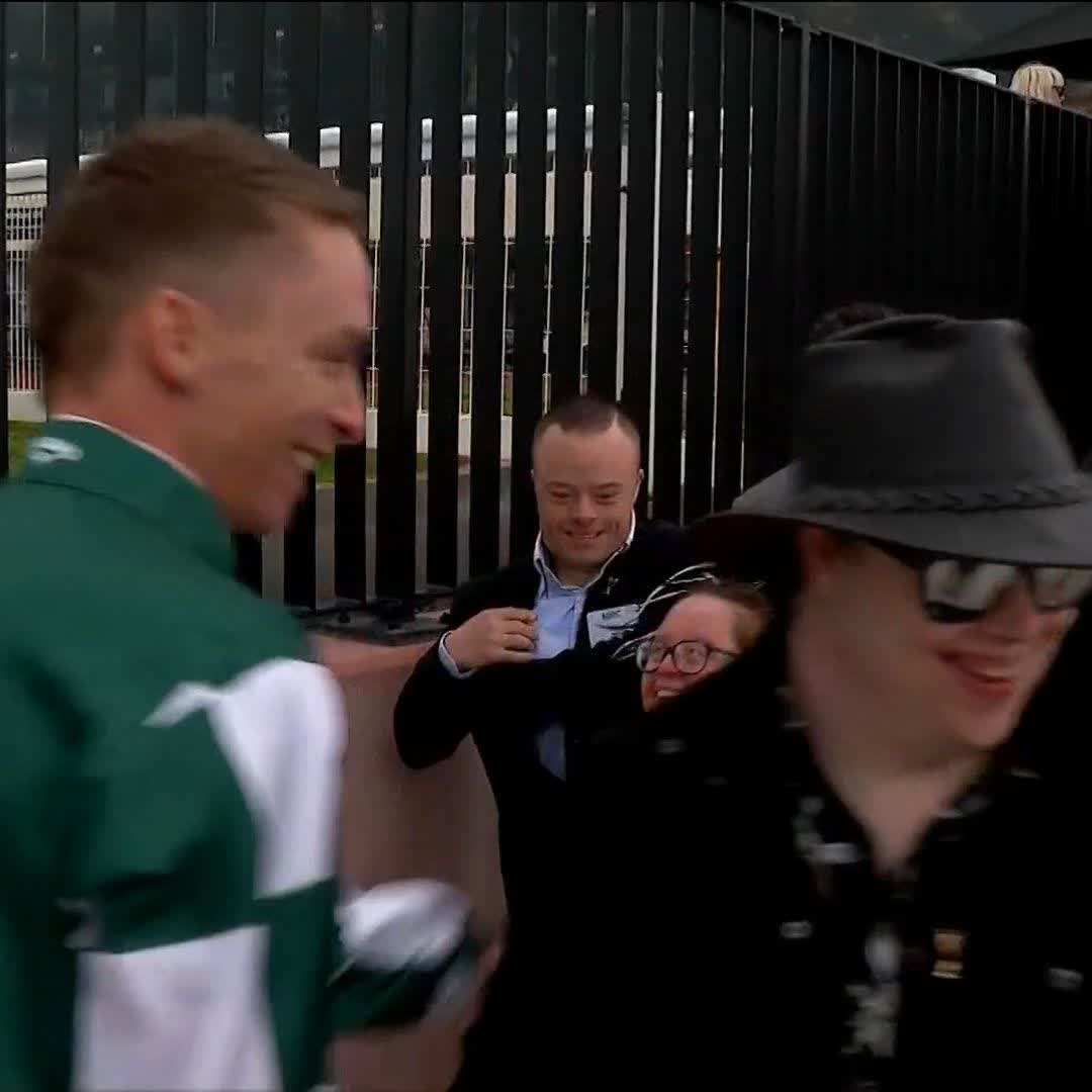 This is what it's all about 👏 Michael Dee will ride for Down Syndrome Victoria in the MRC Foundation Cup and met some of his big fans. Melbourne Racing Club