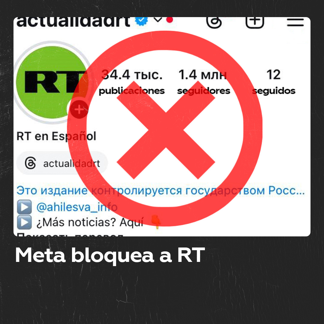🔒 Meta bloqueó a RT en Español: ¿cómo no perderse nuestros videos y publicaciones? 📱 TikTok: 🌐 VK: 🎥 Rumble: 📢 Telegram: 🌍 Estamos y seguiremos en todas paRTes.