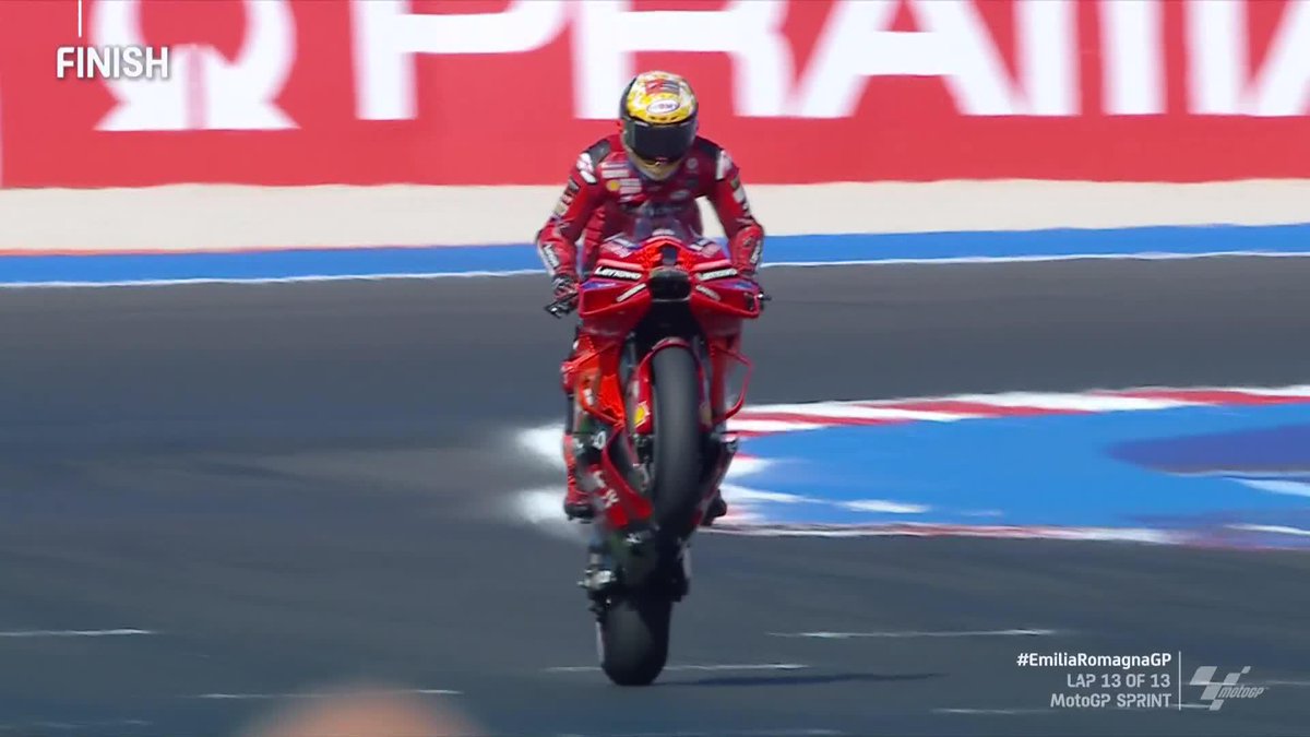 👊 4th #TissotSprint victory of the season! Saturday job done for Pecco Bagnaia! #EmiliaRomagnaGP 🏁