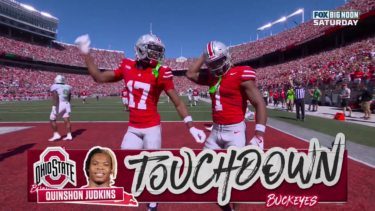 OHIO STATE’S QUINSHON JUDKINS TAKES IT 86 YDS TO THE HOUSE 😱🔥 (via FOX College Football)