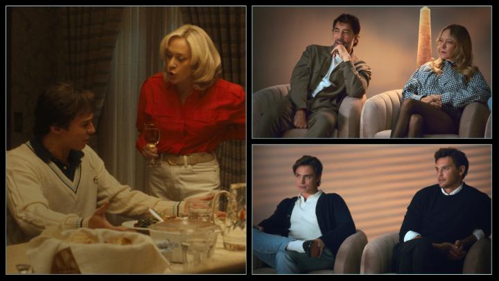 This dinner table fight was the first thing Javier Bardem, Chloë Sevigny, Cooper Koch, and Nicholas Alexander Chavez ever shot together as the Menendez family. Monsters: The Lyle and Erik Menendez Story is now playing.