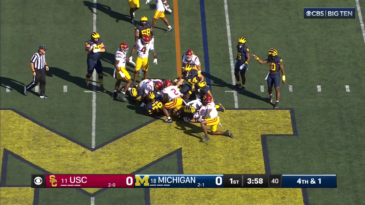 Was this a first down for Michigan? 👀 The Wolverines went on to score later this drive