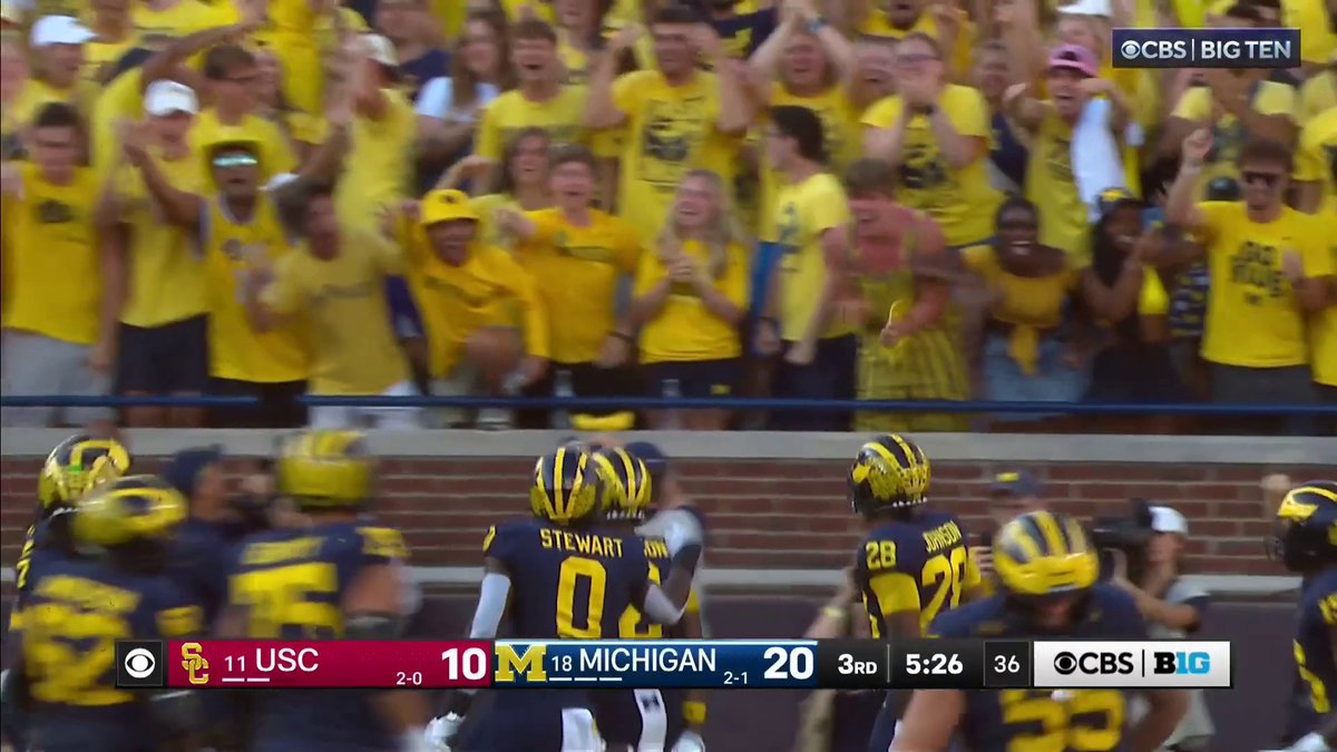 PICK-SIX!!! 💪💪 Will Johnson making huge plays for Michigan Football!!! 〽️