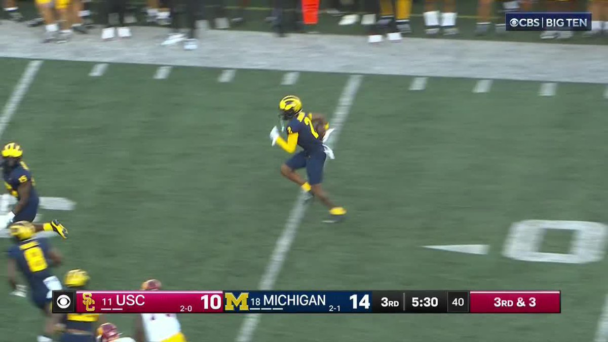 MICHIGAN WITH THE PICK SIX‼️ THE BIG HOUSE IS GOING WILD 🗣️ (via CBS Sports)