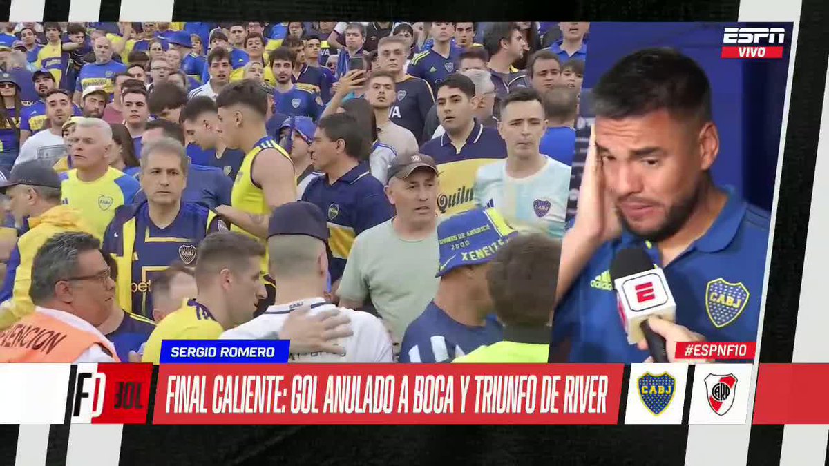 🗣️Sergio Romero: "Quiero ofrecer mis disculpas al hincha de #Boca por el final. Cuando el muchacho me putea con la sangre caliente, se me fue la cabeza. Ninguno sale un partido a perder. No se dio".