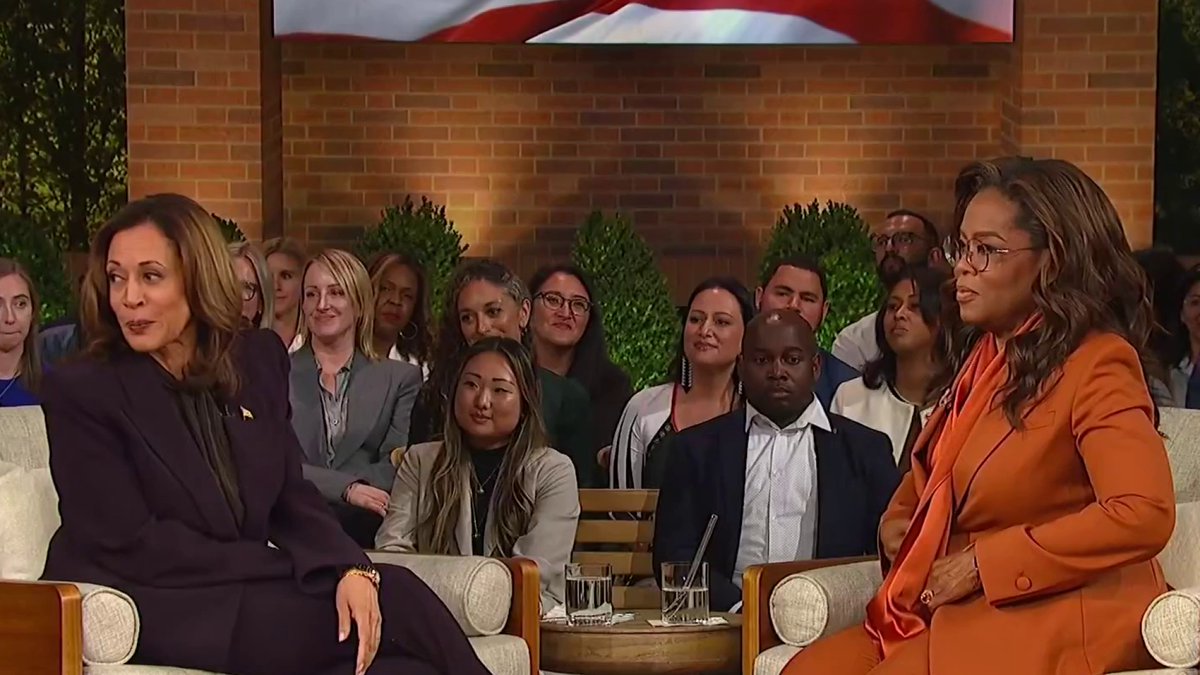 .Meghan Hays and Whitley Yates get into a heated debate over VP Harris' appearance with Oprah "When you are talking to people, specifically in a state where the average salary is $49K, bringing a billionaire up on stage is going to present 'out of touch'" #SaturdayShow
