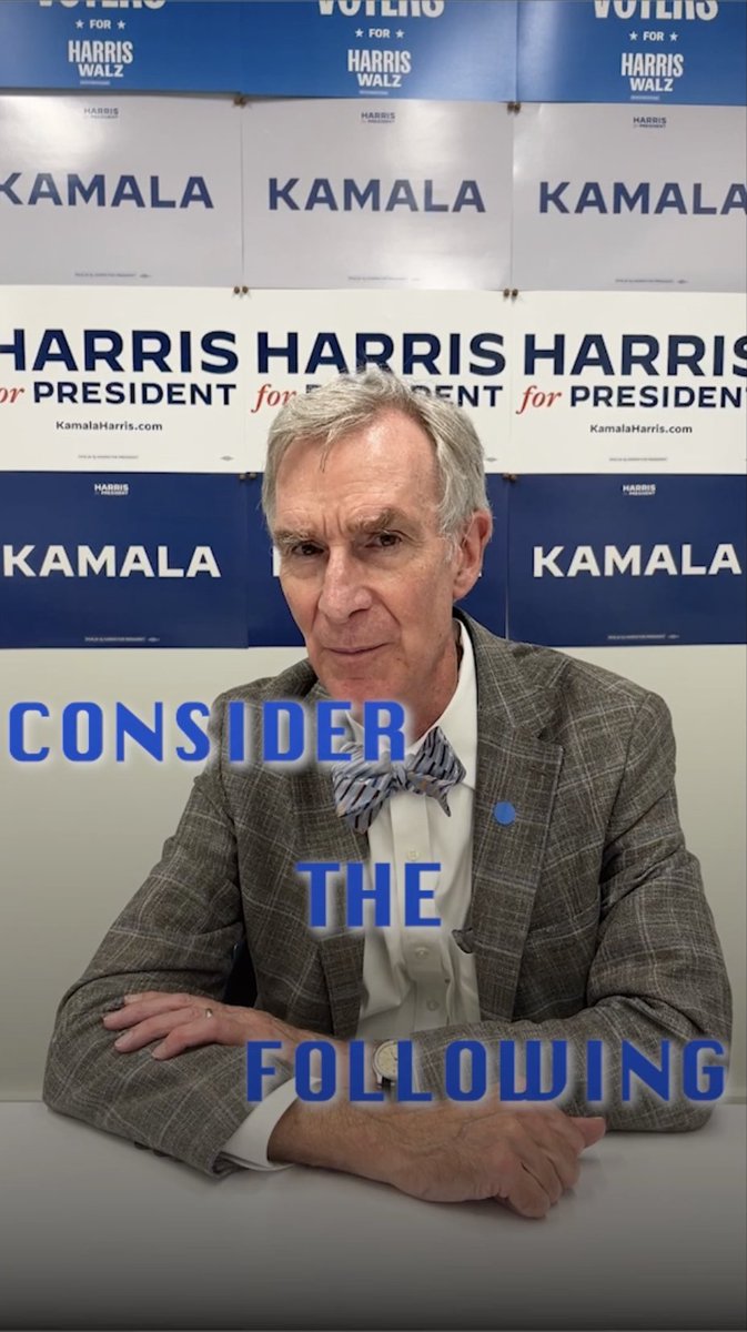 BREAKING: Bill Nye the Science Guy just announced he is endorsing Kamala Harris. Retweet so all Americans see this incredible news.