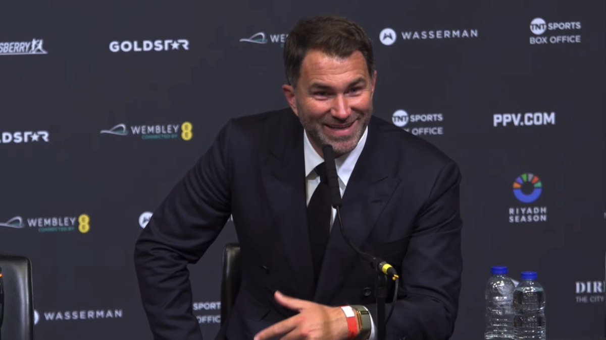 Eddie Hearn speaks passionately about Anthony Joshua at the post-fight press conference after his KO defeat to Daniel Dubois: "I just want him to be happy." [🎥 Queensberry Promotions]
