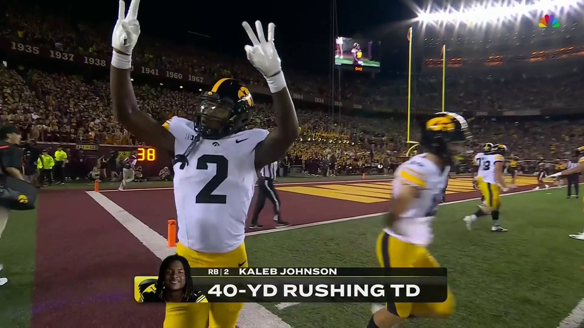 Kaleb Johnson's stats tonight 😱 21 Rushes 206 Yards 3 TDs Hawkeye Football
