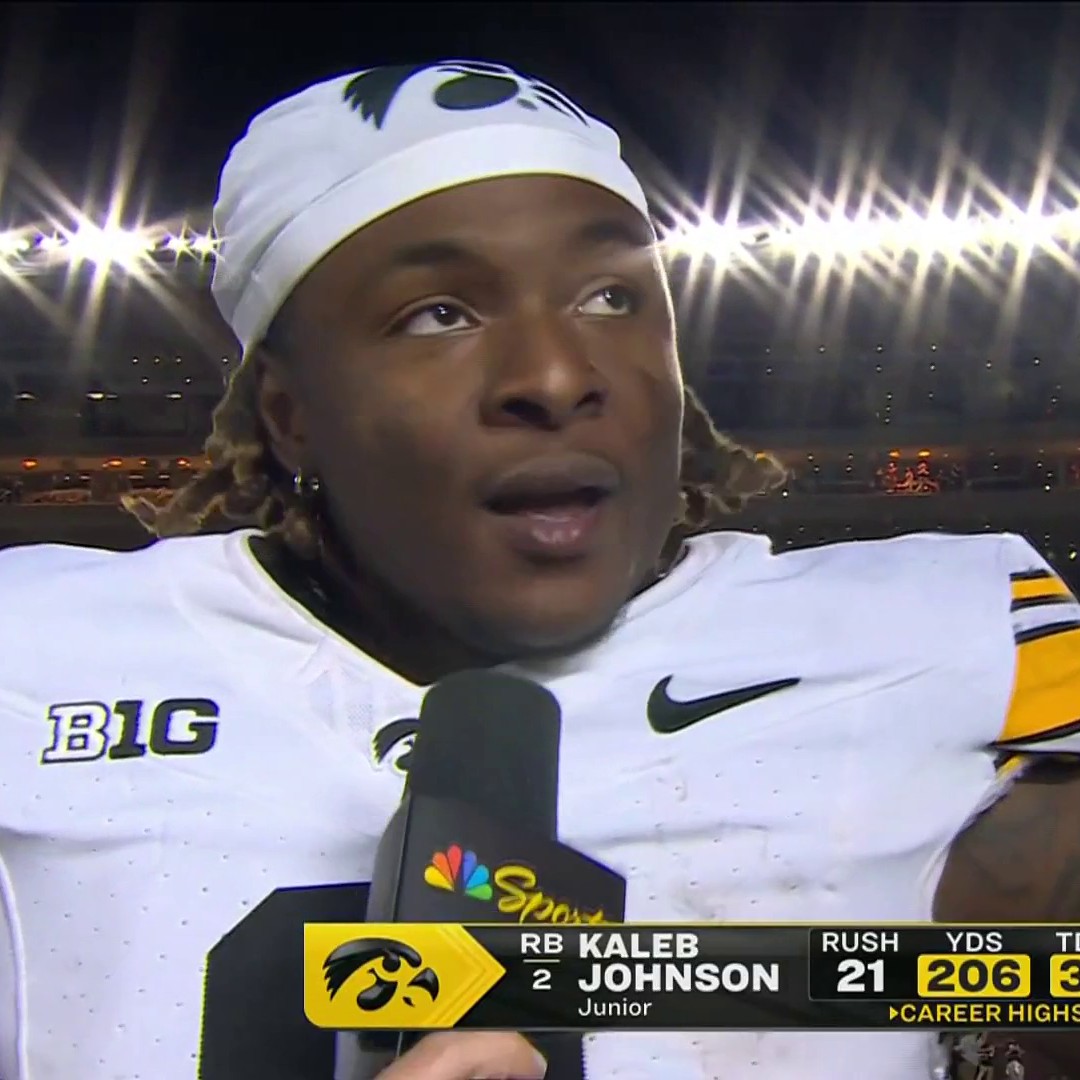 “I put my team on my back and I won.” Kaleb Johnson put on a show against Minnesota to achieve a career-high in both rushing yards and touchdowns. #Hawkeyes | Kathryn Tappen