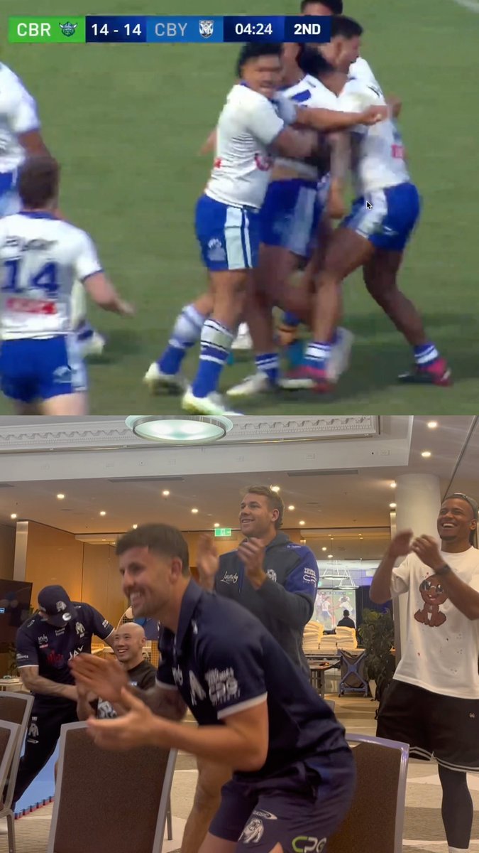 The moment our Jersey Flegg boys made the GF!! 🥹 Be there next Sunday at 11 AM to support the next generation of future Bulldogs! Let’s paint CommBank Stadium Blue and White! 💙