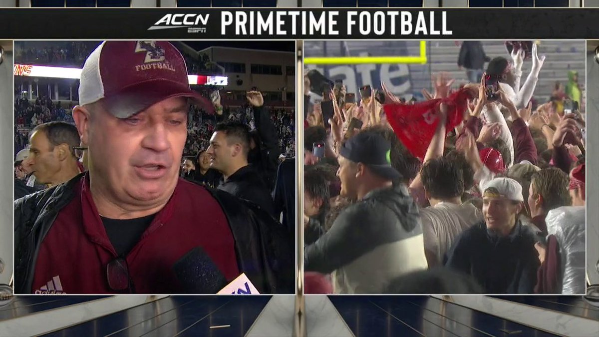 "God bless the Crowther family and God bless Welles Crowther." ❤️ Bill O'Brien after @BCfootball wins the Red Bandana Game against Michigan State 🦅