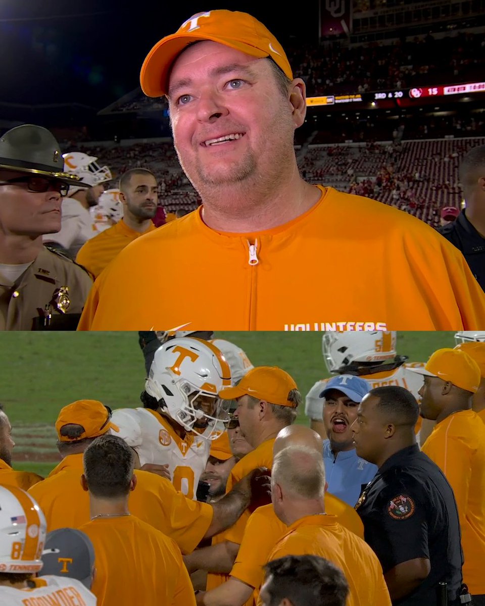 Nico gave Coach Heupel the game ball after the win over Oklahoma 🏈🥹 Tennessee Football