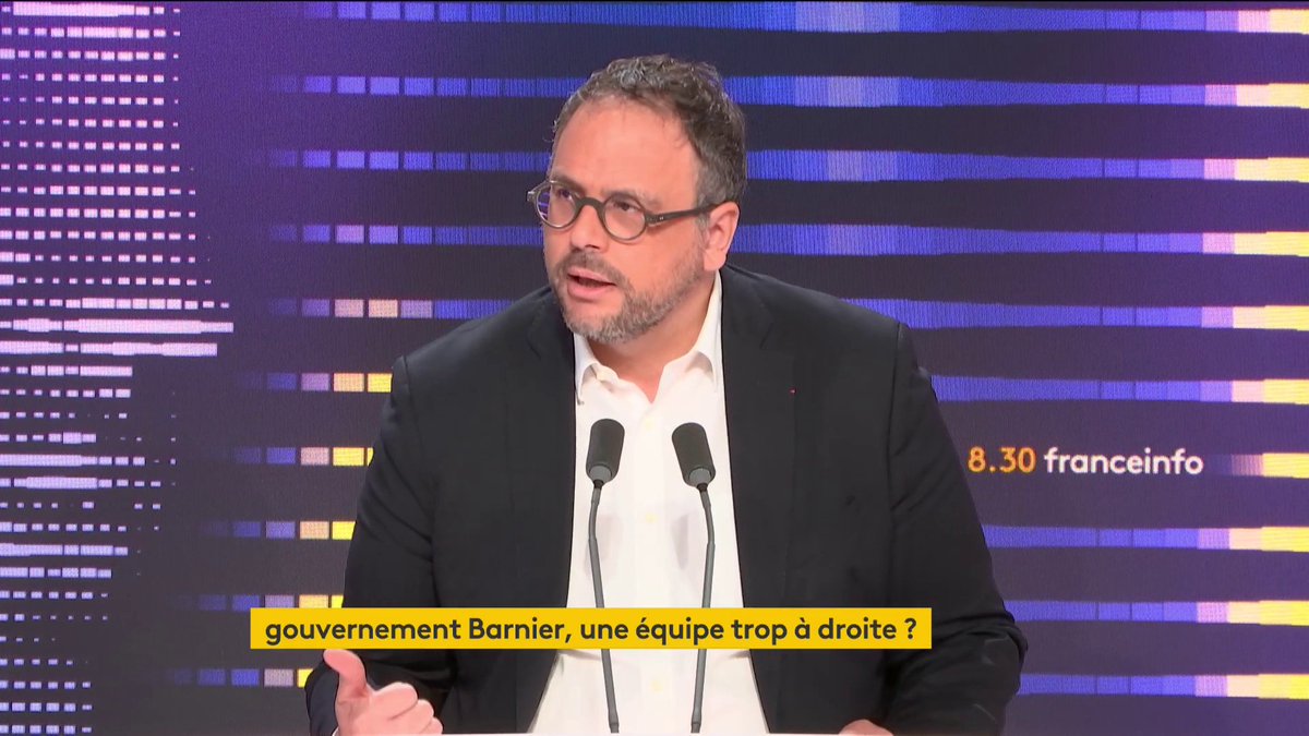 Gouvernement Barnier : "On va voir là ce que c'est que la vraie droite", note Aurélien Rousseau, député NFP, ex-ministre de la Santé, en insistant sur Bruno Retailleau à l'Intérieur. "On est dans un gouvernement de droite qui ne fait plus semblant d'être ambidextre".