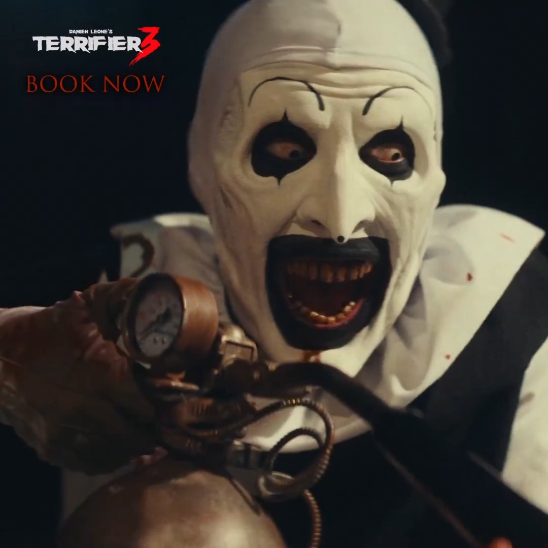 💉 Fear is his playground, and now you’re part of his game. #Terrifier3 invades cinemas from Friday 11 October!