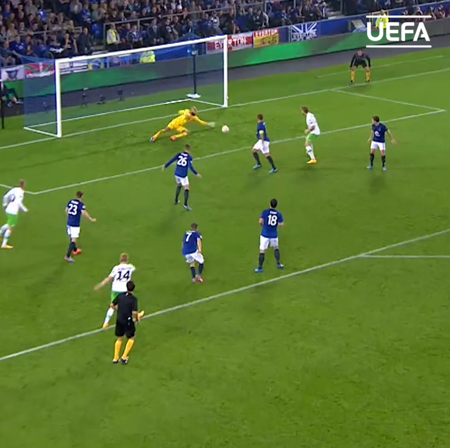 🇺🇸🤩 When Tim Howard made 12 saves in one game for Everton in the Europa League! 🧤 KDB playing for Wolfsburg this game. 👀