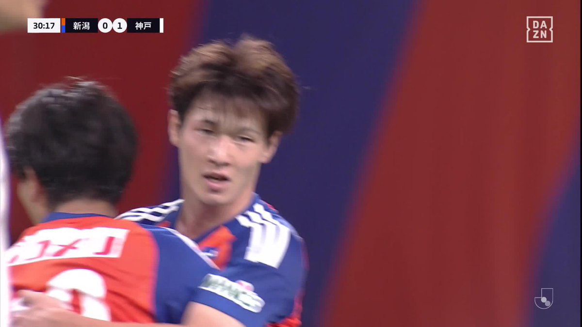 / 質と質がつながった \ #谷口海斗 のクロスから同点弾 #長倉幹樹 DFの間から見事にゴールを陥れた‼️ 🏆明治安田J1リーグ第31節 🆚新潟×神戸 📺 #DAZN 配信中 #新潟神戸