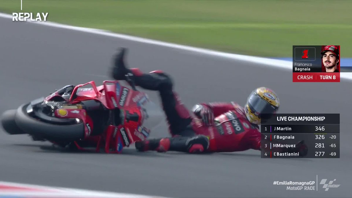 CAN YOU BELIEVE IT?! 🤯 Jorge Martín Almoguera has just been GIFTED a possible 29-point championship advantage! 💥 #EmiliaRomagnaGP 🏁