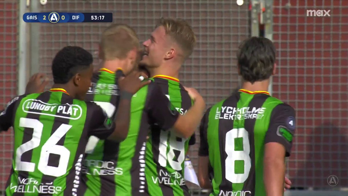 Gustav Lundgren löser 2-0 för GAIS mot Djurgårdens IF! 👀 📲 Se matchen på Max