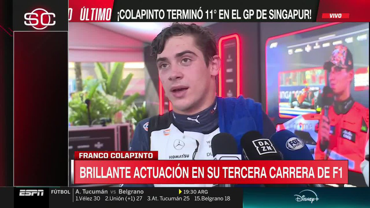 🇦🇷Franco Colapinto: "Hice lo mejor que pude, hice todo bien. Me pararon muy tarde y me pasó Pérez. Sino lo podría haber aguantado. Hulkenberg lo aguantó y tenía menos ritmo que yo. Si elegíamos bien la estrategia, sumábamos puntos".
