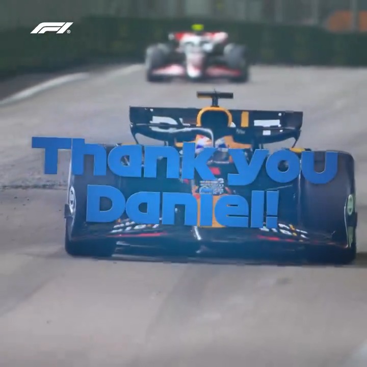 "Thank you, Daniel" #F1 #SingaporeGP