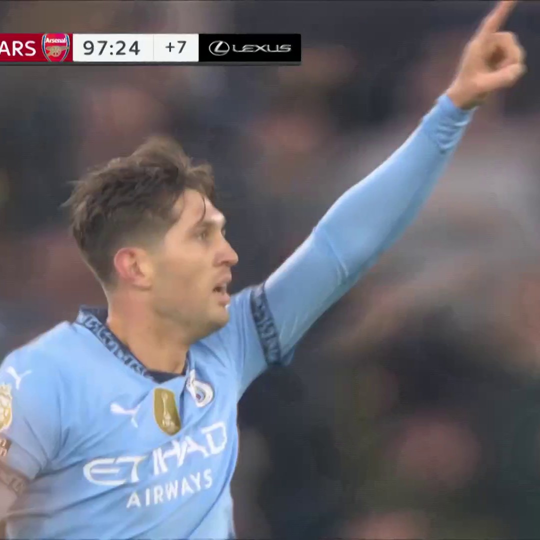 Haaland throwing the ball at Gabriel's head after Stones' goal 🙃 (via NBC Sports Soccer)
