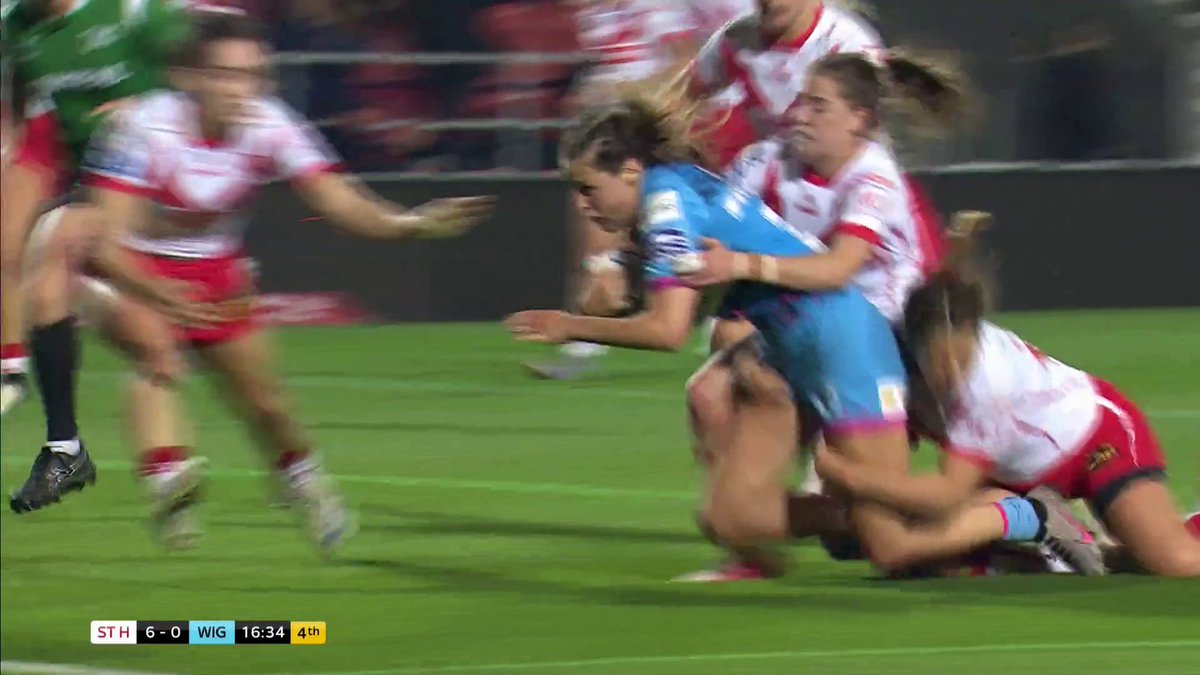 "That's a fantastic try!" 🏉 Sensational try of the season contender from Jenna Foubister in the match between Wigan Warriors and St Helens ✨