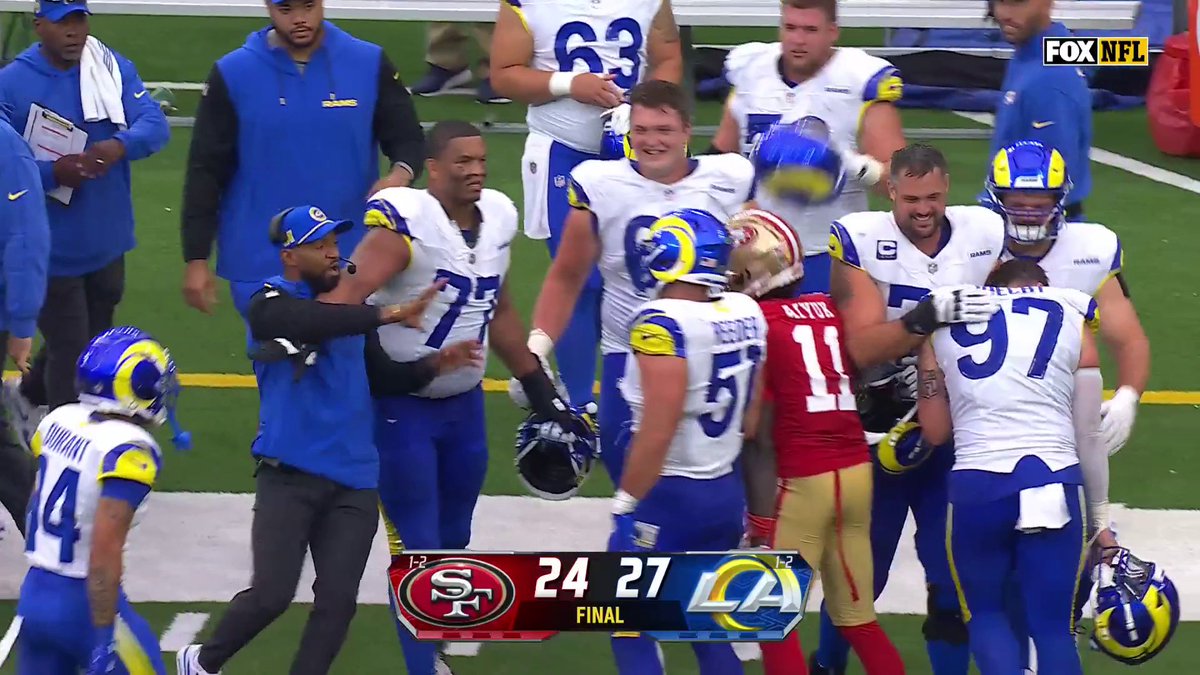 Crashing out on the sidelines after losing to go to a 1-2 record instead of being 3-0 and leading a division. “Why would he want to leave San Fran and that team for Pittsburgh” was said all off season. That’s why.