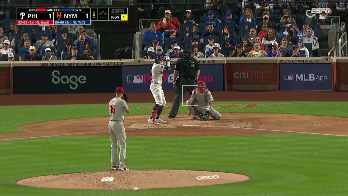 BRANDON NIMMO TAKES ZACK WHEELER DEEP! METS LEAD 2-1! (via @ESPN)