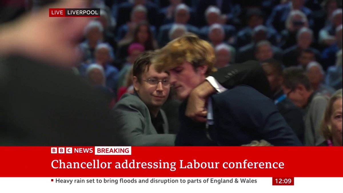 "This is a changed Labour Party, not a party of protest" Chancellor Rachel Reeves is heckled by a protester as she addresses the party's conference in Liverpool Follow live