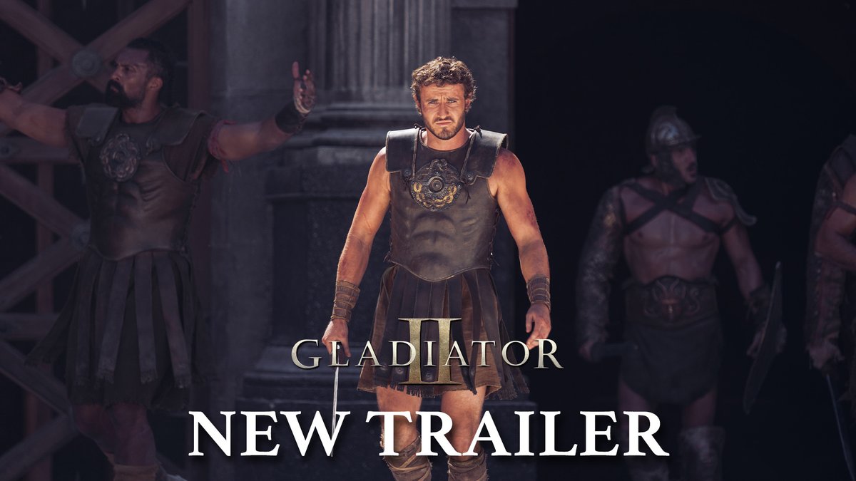From director Ridley Scott, watch the New Trailer for #GladiatorII starring Paul Mescal, Pedro Pascal, Denzel Washington, Connie Nielsen, Joseph Quinn, and Fred Hechinger - Only in theatres November 22.