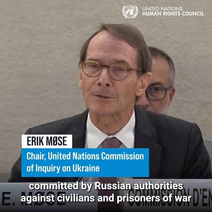 #Ukraine: the Independent International Commission of Inquiry on Ukraine finds new evidence of common patterns of torture by Russian authorities. "Many victims expressed a vital need for justice to be done," Commission Chair, Erik Møse, told the United Nations Human Rights Council. #HRC57