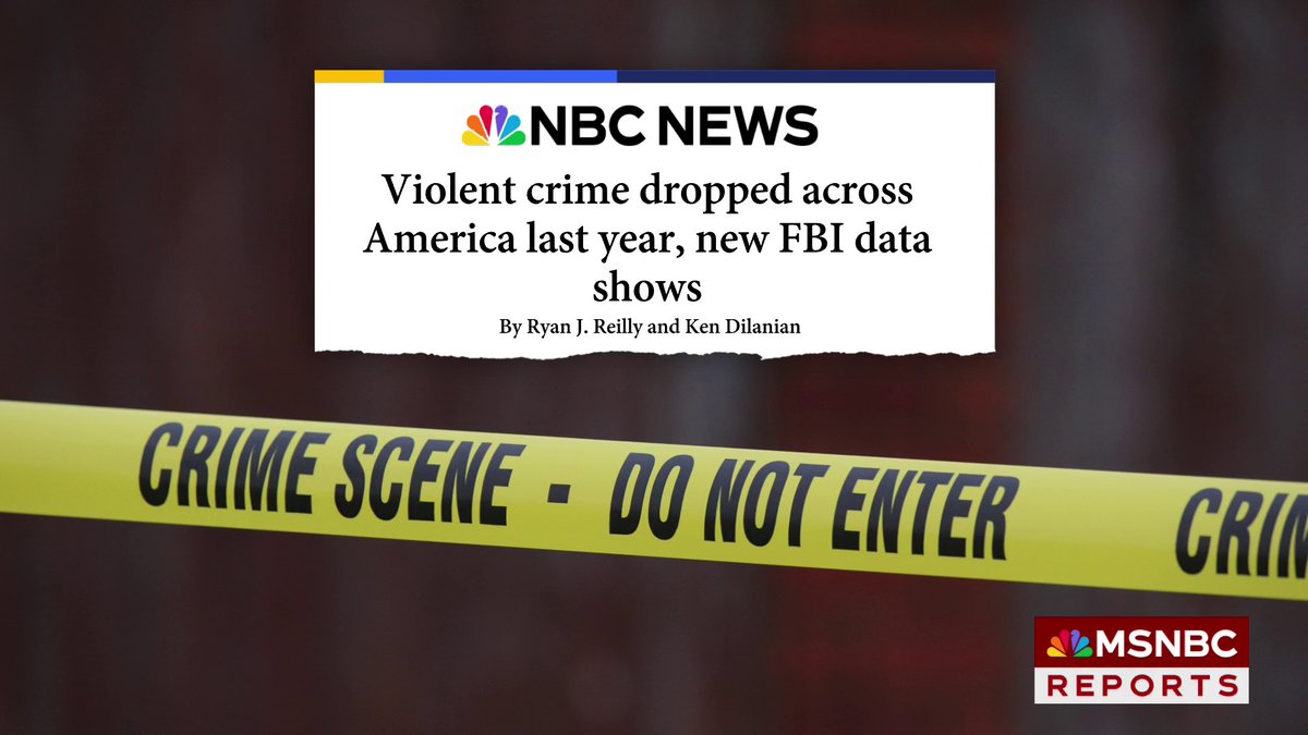 BREAKING: The FBI has just released 2023 crime stats: - *Murder and manslaughter:*↓ nearly 12% - Reported rapes: ↓ more than 9% - Hate crimes: ↓ less than 1% - Overall violent crime: ↓ estimated 3% - Property crime: ↓ estimated 2.4% Checkmated!