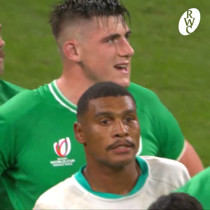 POV: Ireland just beat reigning Rugby World Cup Champions South Africa at #RWC2023 and the entire stadium started to sing Ireland's unofficial anthem ☘️