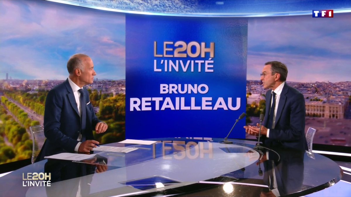 🗣️ "Je vais commencer par faire respecter les forces de l'ordre. Ceux qui placent une cible dans le dos des gendarmes et policiers, je me mettrai en travers de leur route." Bruno Retailleau (Bruno Retailleau), ministre de l’Intérieur, invité de Gilles Bouleau sur TF1 ⤵️