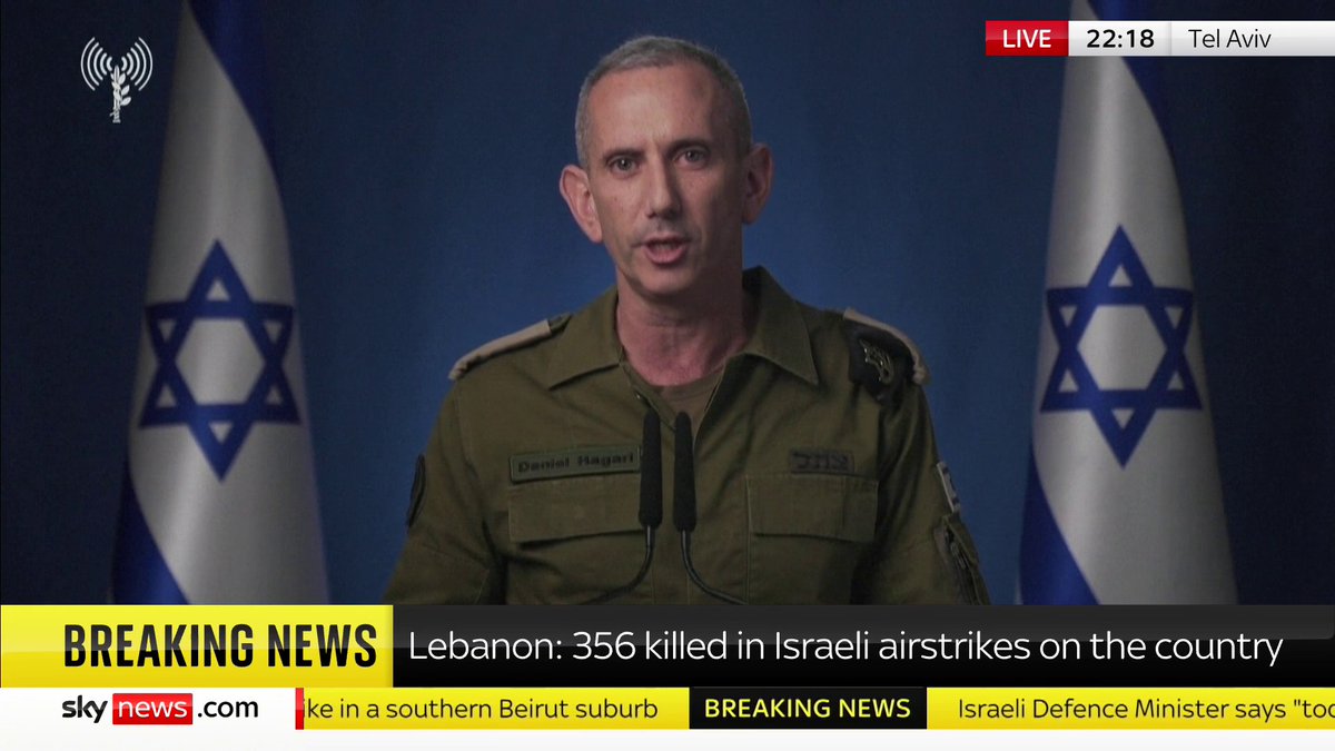 "Hezbollah uses civilian homes as a cover for their deadly weapons." The IDF spokesperson continues saying that Hezbollah is using families as "human shields." 📺 Sky 501, Virgin 602, Freeview 233 and YouTube