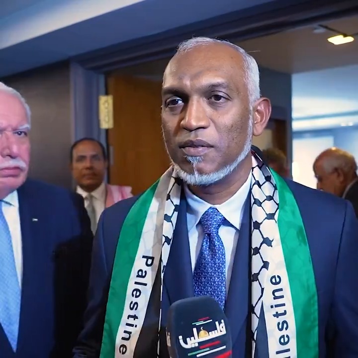 President Dr Muizzu’s interview to the media after meeting with the Palestinian President Dr Mahmoud Abbas #MaldivesAtUNGA79 #UNGA79
