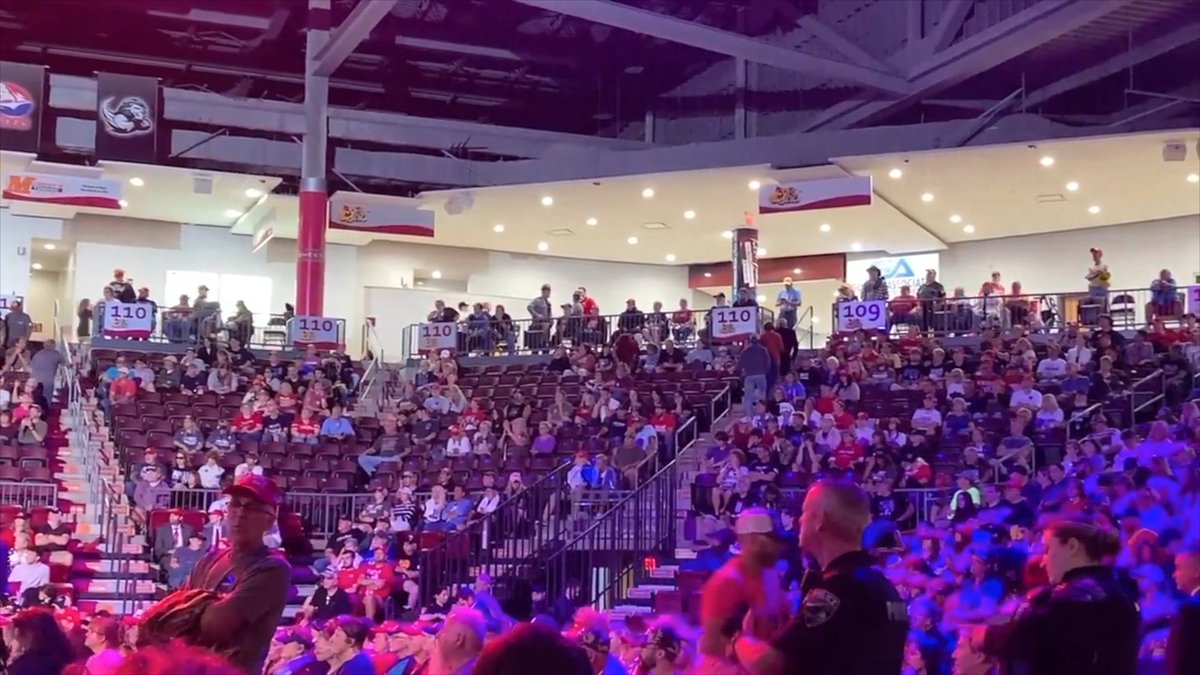 Trump rally attendees leave during Donald J. Trump’s speech tonight out of exhaustion and boredom 🥱