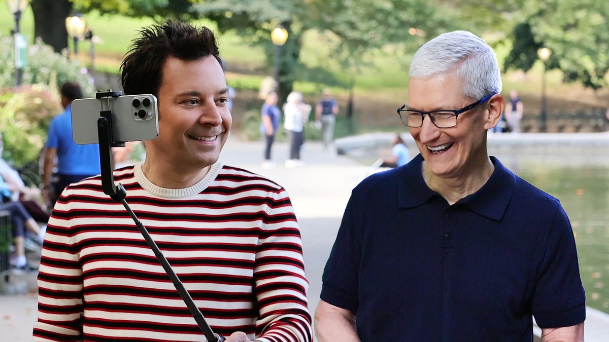 Jimmy &amp; Tim Cook walk and talk in NYC about the new iPhone 16 and the future of Apple Intelligence! #WalkAndTalk #FallonTonight