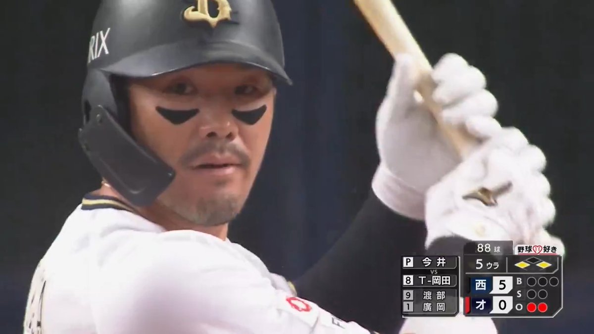 5回裏、オリックス #T岡田 選手が代打で登場‼️ 打席をノーカットでお見せします👀 #Bs2024 #ありがとうTさん 👇ライブ配信はこちら!