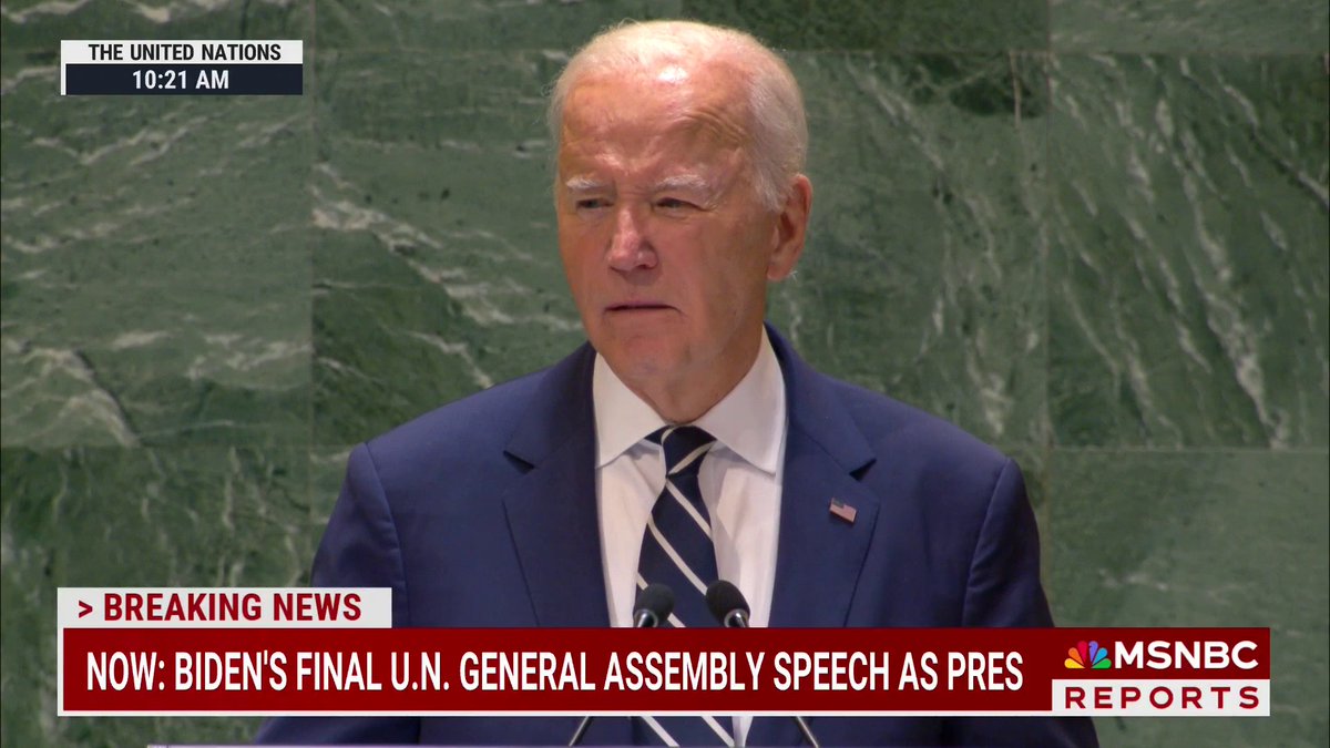 "Putin's war has failed... we cannot grow weary. We cannot look away, and we will not let up on our support for Ukraine." Biden reaffirms support for Ukraine during his final U.N. General Assembly speech.