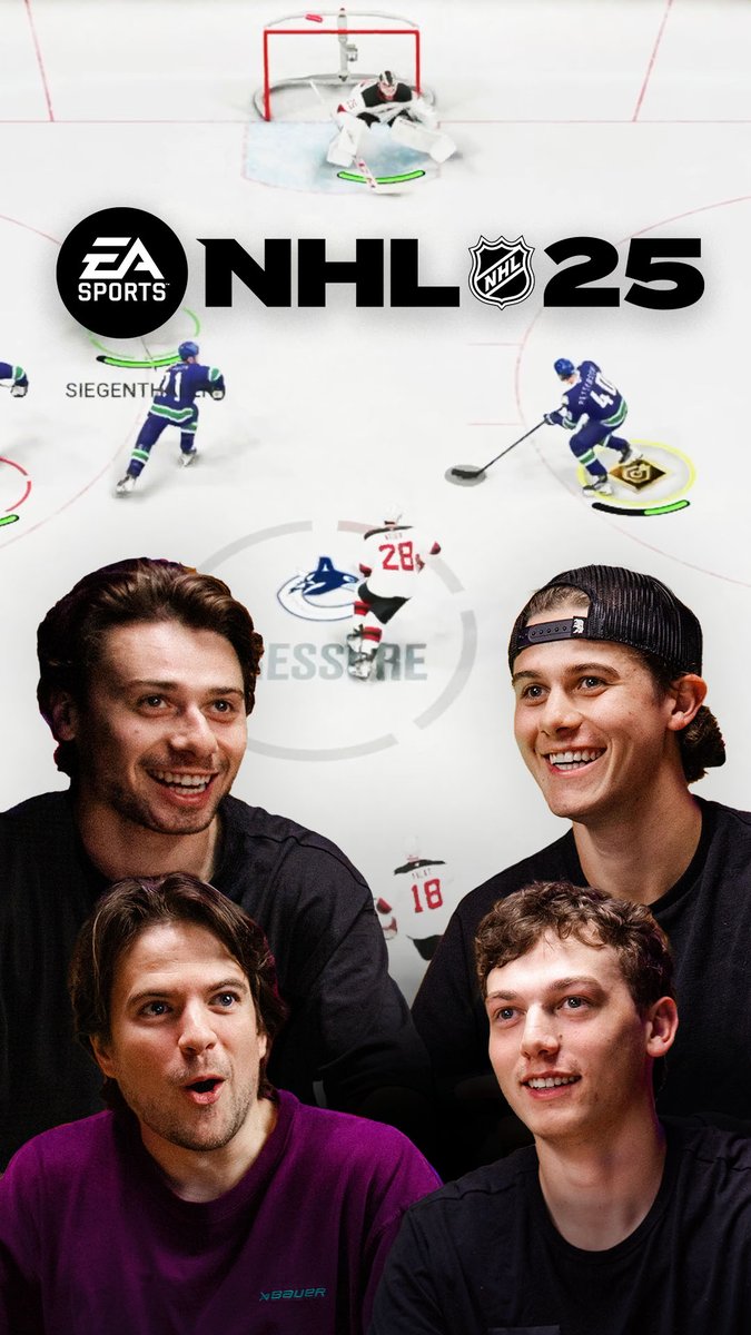 First look at extended gameplay for #NHL25 with Nasher &amp; the Hughes Brothers 🏒 🎮 📺