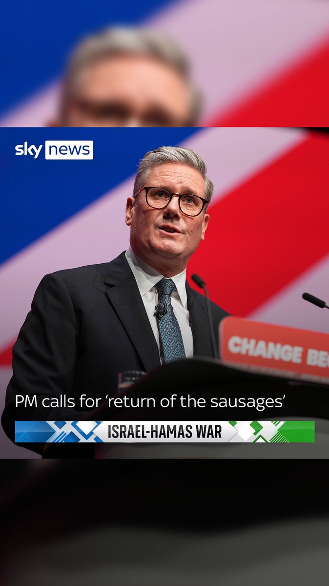 Prime Minister Sir Keir Starmer mistakenly calls for the 'return of the sausages' instead of the hostages in Gaza during the Labour Party Conference in Liverpool. Follow live politics updates |