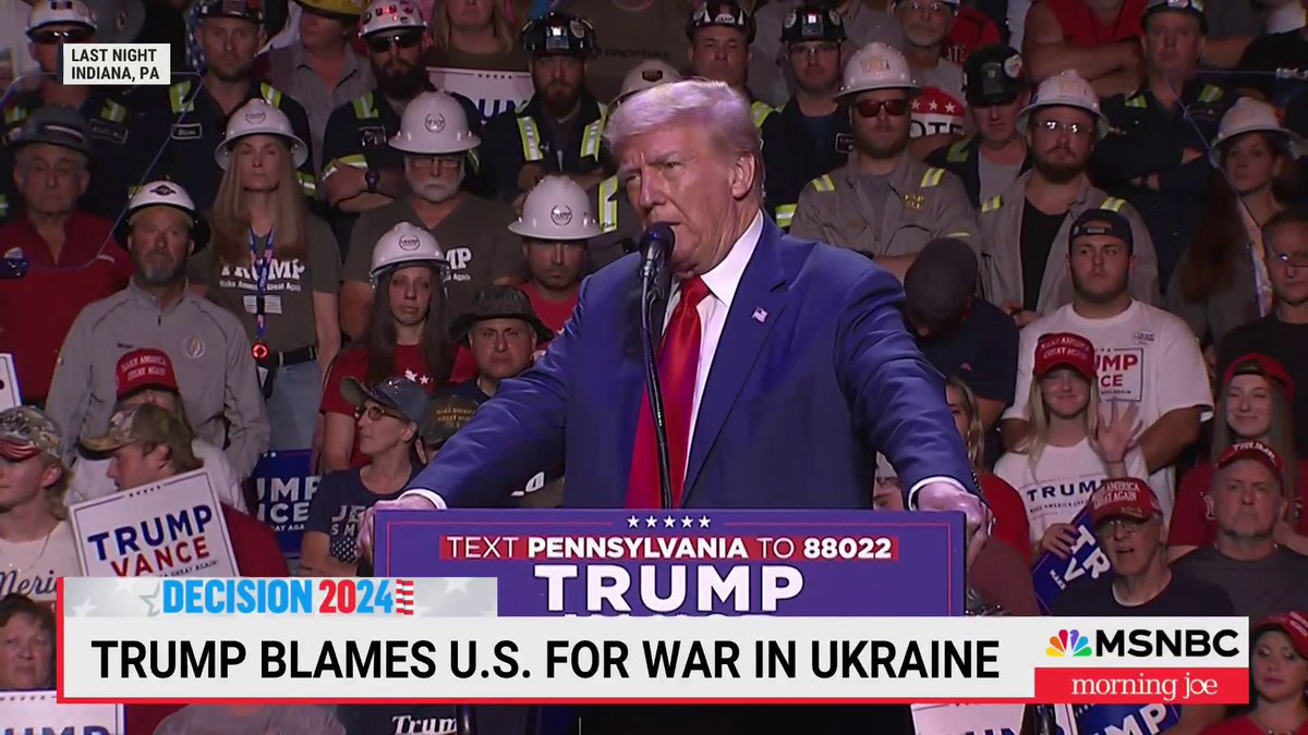 .Joe Scarborough: “Vladimir Putin invades Ukraine. Who does Donald Trump say is at fault? The United States of America. He blames the city brightly shining on the hill for all the world to see…He doesn’t blame Vladimir Putin. He never has.”