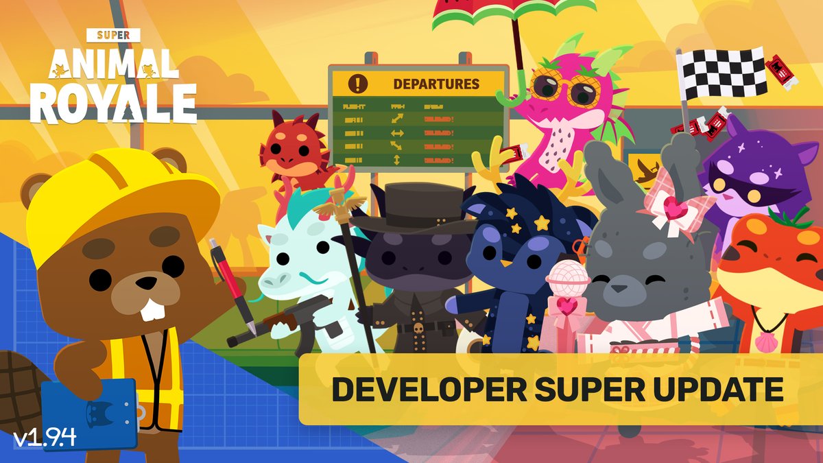 Our self-published By Popular Request Update is HERE 🎉🎊🎉 🥳 New FREE community-inspired Animal Pass 🧪 6 community-inspired Super Animal breeds ☀️ Super (End of) Summer Royale event ⚙️ Game quality of life improvements 🛠️ Super Animal World expansion coming this Winter ✨ More Watch for a sneak peek of Super Animal World and read more here: